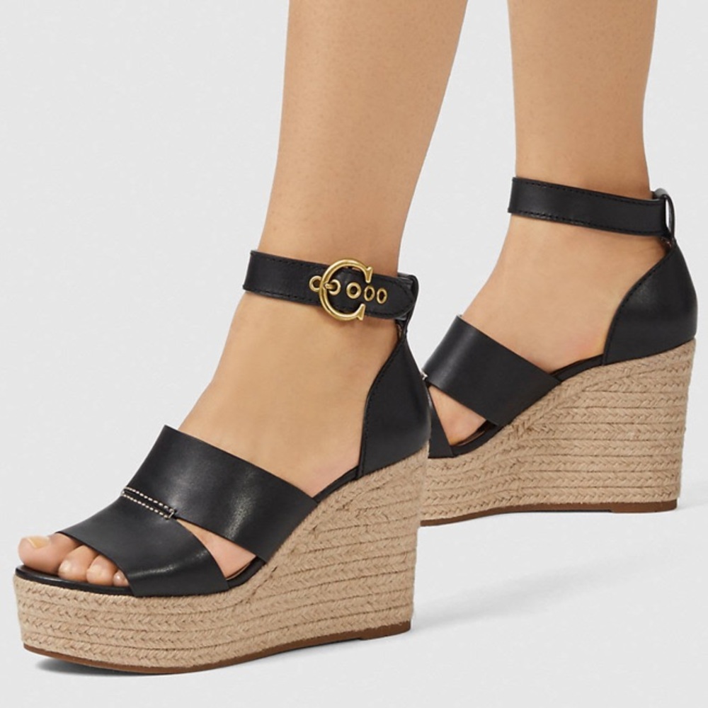 NIB Coach Isla Strappy Wedge Platform Sandals 8.5 - Picture 5 of 12